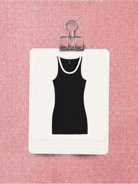 RIBBED BODYCON DRESS Black and White Trim Mini Dress